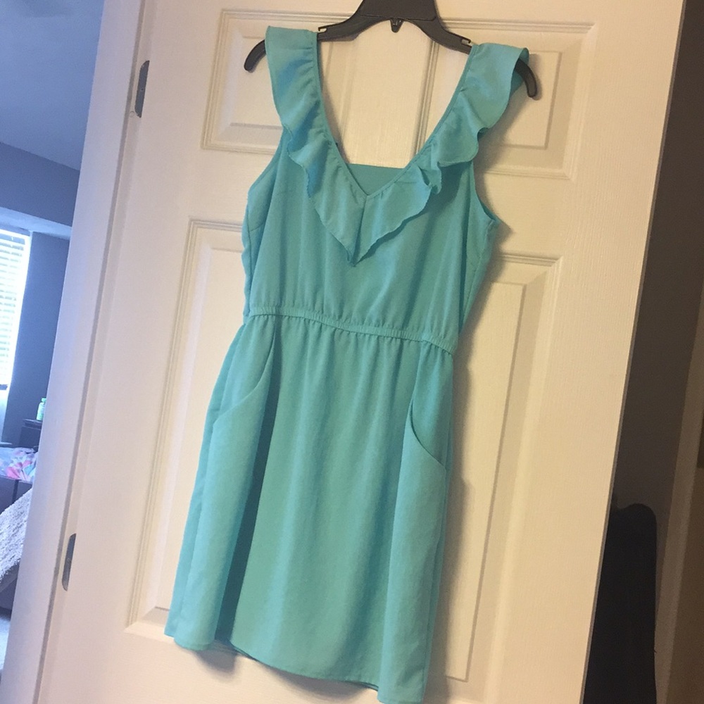 Pacsun Kirra turquoise v-neck sundress